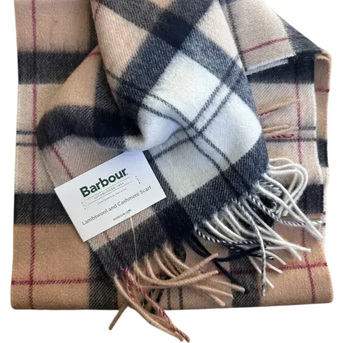 Barbour Tartan cashmere Wool Scarf NEW