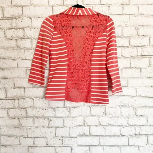 love on a hanger Striped Blazer with Lace Details