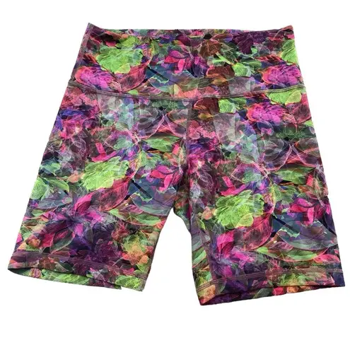 Lululemon  Women’s 12 Wunder Train High Rise Biker Short Vivid Floral Tone Multi