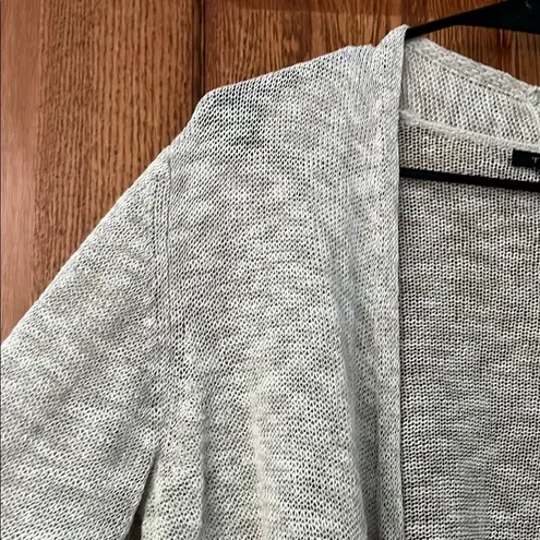 Tahari Creme Pointelle Loose Knit Open Front Cardigan Sweater - Size XL