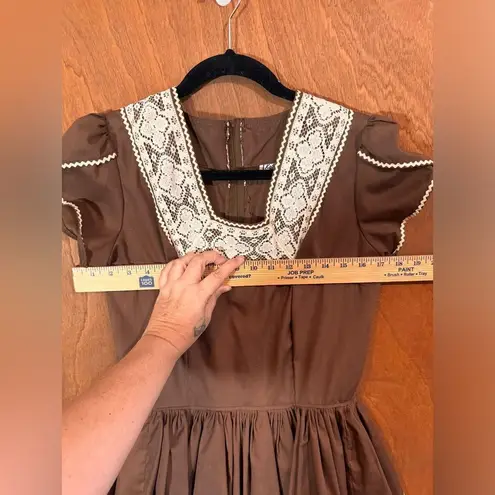 Kate Schorer Vintage 60s 70s Brown Polka Dot Swing Dress Kate Schorer Western M Size M