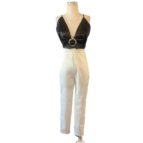 NBD  Quenby Jumpsuit in Black & Ivory Small New Womens Dressy Coord Set