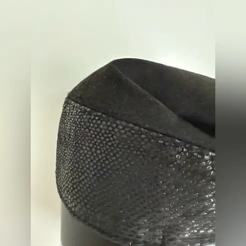 Unisex Black suede and snakeskin