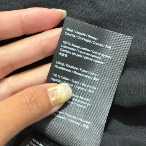 Muubaa Emilia Boxy Fit Black Genuine Sheep Leather Biker Moto Jacket UK6/US2 Size 2