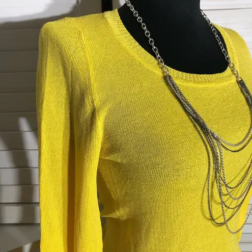 Marc by Marc Jacobs Sweater Silk Blend Long Sleeve Knit Lightweight Yellow Sz S