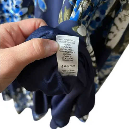 Roaman’s Roaman's Floral Sequin Flutter Sleeve Gown Handkerchief Hem maxi dress 24w