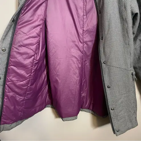 Ibex Wool Jacket Coat Mad River Black/White Mini Houndstooth Plaid Black Size M