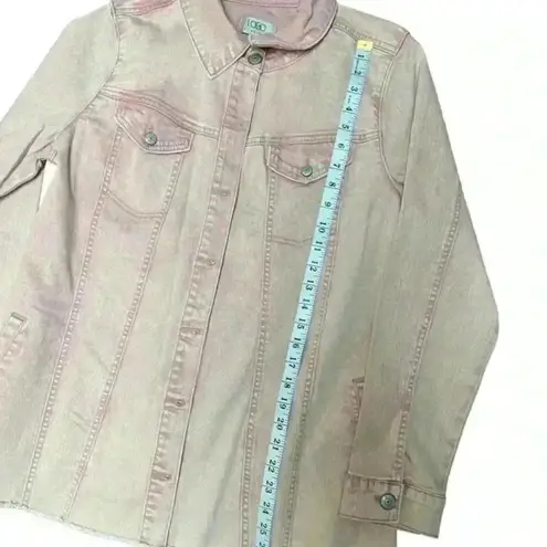 LOGO By Lori Goldstein LOGO by Lori Goldstein Denim Jacket Washed Out Light Pink Size 12