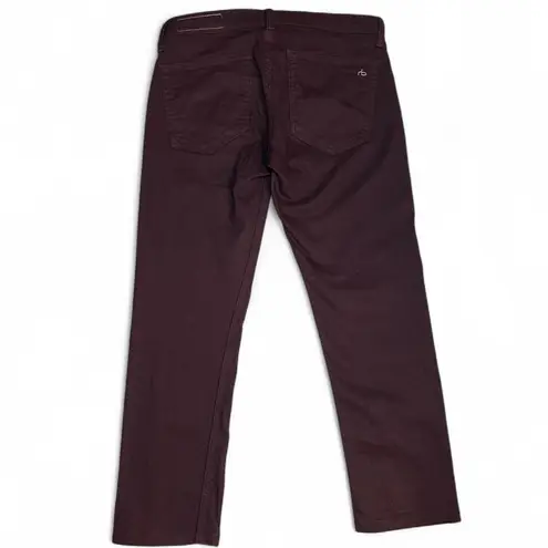 Rag and Bone Capri Jeans The Dre Aged Wine Burgundy Skinny Cropped SZ 26/24”inseam Purple
