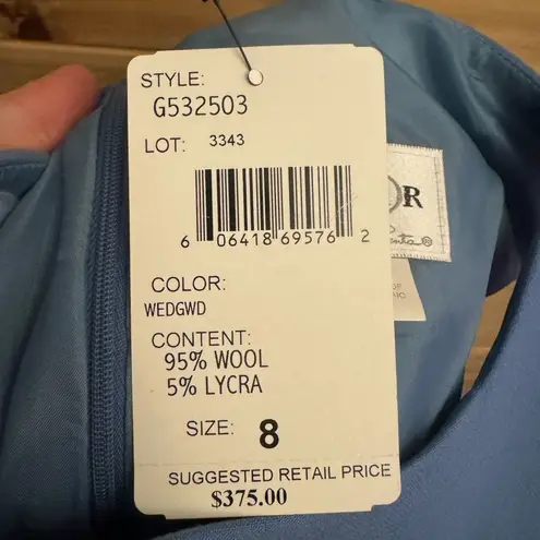 Oscar de la Renta NWT Size 8/M Wool Blend Sheath High Neck Knee Length Dress