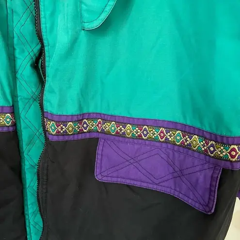 Vintage 80’s Winter Ski Jacket Tricolor 14/16 Purple