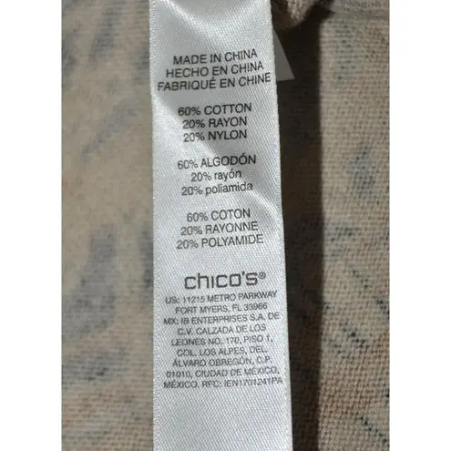 Chico's  Brown Abstract 3/4 Sleeve Thin Knit Top Sweater Size 2 US L Boat Neck - Image 10