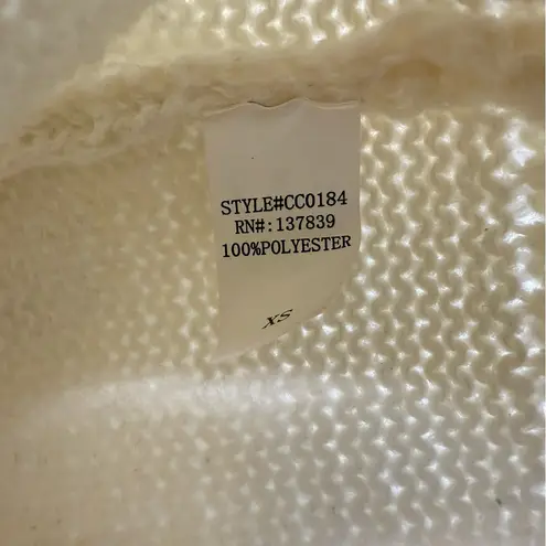 Luna Ivy Cream Knit Cardigan XS – 3D Pink Floral Appliqué Sweater