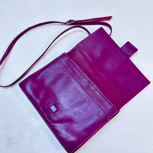 Perlina Dark pink  leather shoulder bag