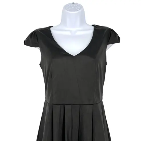 Mimi Chica Black Faux Leather Look Mini Dress Embroidered Lace Hem Size Small