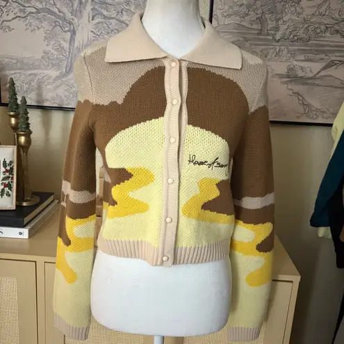 HOUSE OF SUNNY The Dunes Tripper Cardigan Size 2 Brown