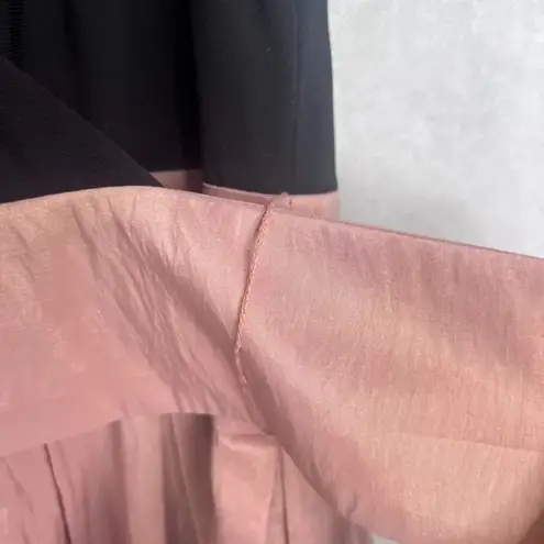 Slny Black & Pink Sequin Floral Formal Dress Deep V Back Fit & Flare Size 14