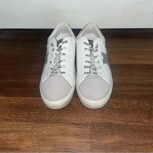 Vintage Havana Roxanne White And Silver Women's Sneaker Shoes Glitter Size 9