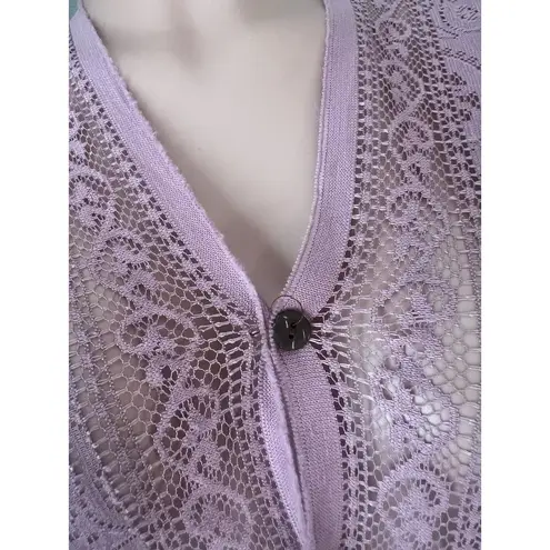 Peach pink Lace floral Open Front Kimono Beach Coverup Lightweight relaxed #211 Size undefined