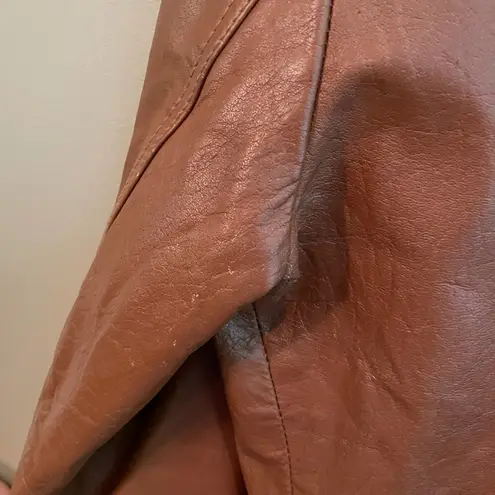 VERO MODA  Button Leather‎ Jacket Brown Medium