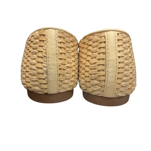 Schutz Arissa Women's Leather & Raffia Slip On Square Toe Ballet Flats Sz 9 NWB