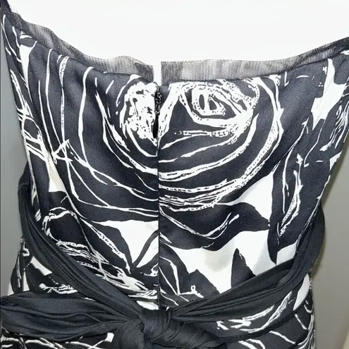 White House | Black Market Black and White Strapless Sundress for Wedding Guests