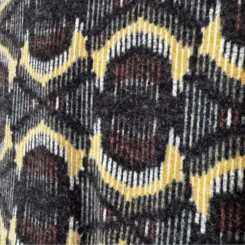 Aryeh Anthropologie Geometric 1/4 Zip Warmer Sweater Dress Tan Gray Black Medium