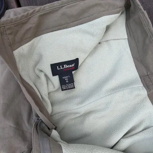 Olive Green L.L.Bean Outdoors Cargo Pants w/ Slime Green Fleece Lining Size 28