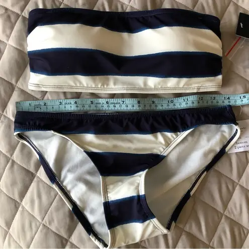 Kate Spade NEW Wide Awning Stripe Bandeau  Bikini Set XS