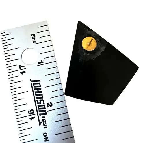 Vintage Inlaid Geometric Earrings – Aztec Art Deco Style Studs Blue