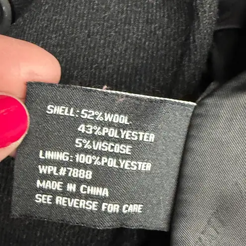 Miss Sixty Wool Blend Military Coat Gray XL Funnel Neck Bell Sleeves Mod