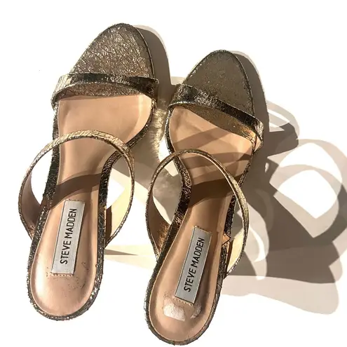 Steve Madden Metallic Gold Heels Size 8