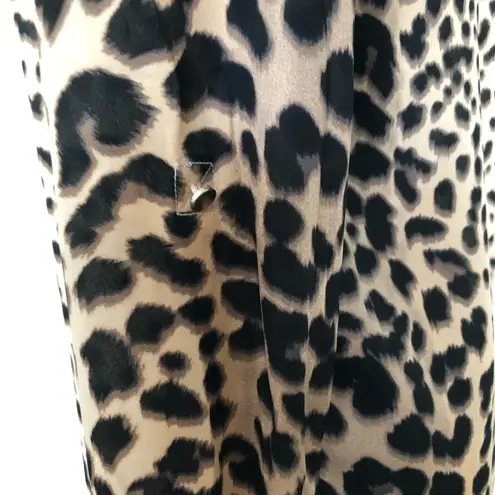 Apt. 9  Womens Semi Sheer Shirt XS Animal Print Long Sleeves Half Zip Front New