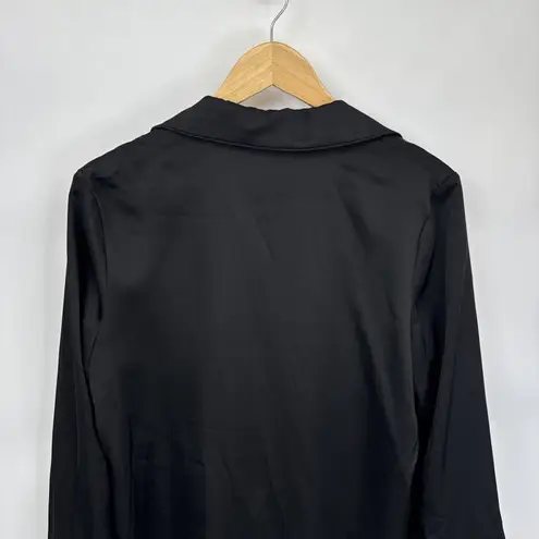 Nadine Merabi Top Womens XL Black Silk Touch Polyester Feather Cuffs Whimsigoth