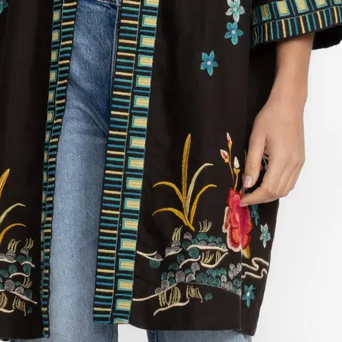 Johnny Was extremely heavily embroidered CELINA LINEN KIMONO COAT NWT RARE