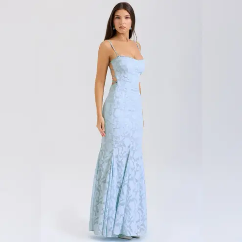 House Of CB  'Joan' Bluebell Lace Up Back Maxi Dress NWOT Size‎ L