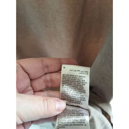 And Now This Womens Trendy Plus Size 2X Ribbed Crewneck Almond Tan NEW $29 Top