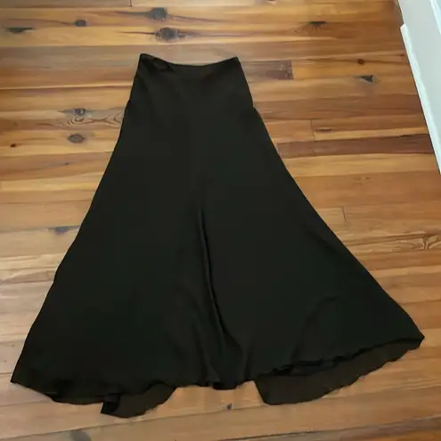 Chetta B Brown Silk Chiffon High Slit Maxi Skirt Womens Size 6 Formal