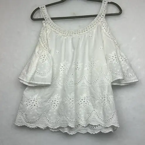 Bohemian cotton top with bare shoulders Sz M Cut