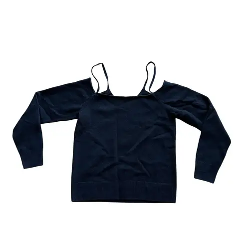 Dries Van Noten Merino Wool Cold Shoulder Sweater Black Women Sz XS Sexy Chic