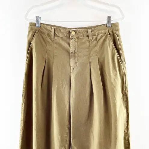 L'Agence Jayce High Rise Pleated Chino Wide Leg Pants Green 29 / 8