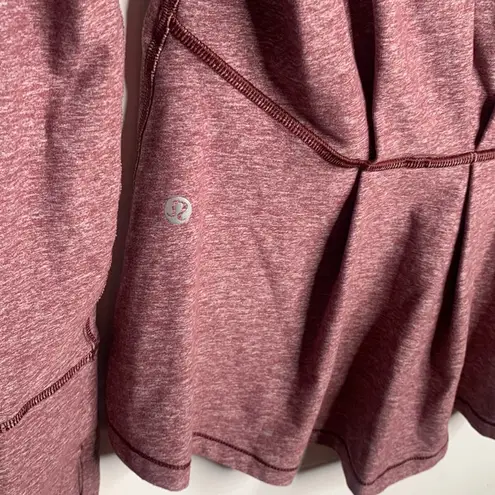 Lululemon  Warm Your Core Long Sleeve Tee Heathered Bordeaux Drama W-324 Size 4