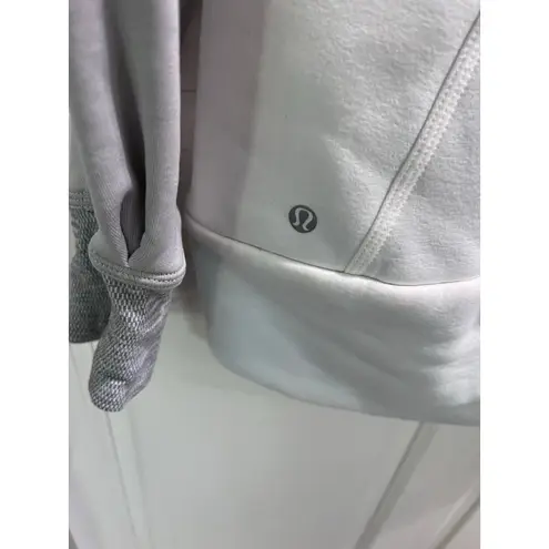 Lululemon Scuba Hoodie II Women’s Large White Gray Full Zip Sweatshirt