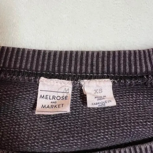 Melrose and Market Crewneck Sweatshirt w/ Zipper Accent Size X-Small Casual