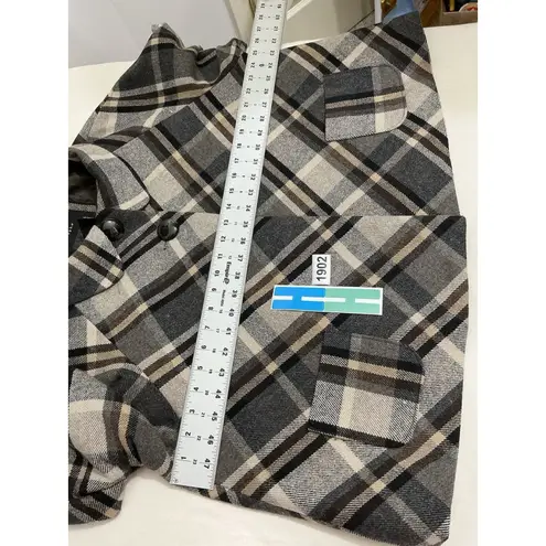 Apostrophe Womans Brown Plaid Long Sleeve 2 Button Short Swing Jacket XL