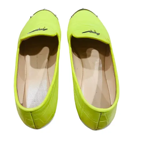 Giuseppe Zanotti Neon Croc Embossed Leather Smoking Slippers Size 36 (6 US)