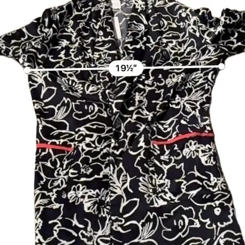 MISA Los Angeles Misa Azores Tasseled Navy Blue & White Floral Long Sleeve Tie Long Kimono XS NEW