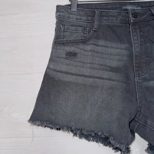 Sincerely Jules Women's Black Wash High Rise Cut Off Denim Shorts size 7/28