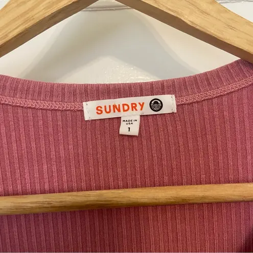 Sundry  Henley ribbed mini dress