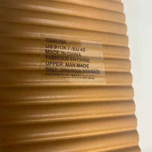 JUST FAB Taneisa Women’s Rusched Strap Wedge Sandal Size 9 Tan